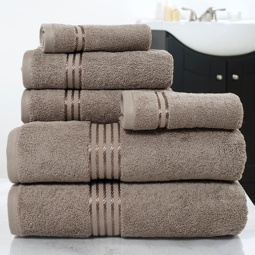 Lavish Home 67-0016-T Cotton 100 Percent Hotel Towel Set, Taupe -